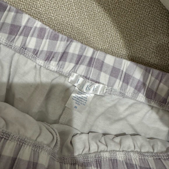 LAKE Pajamas Pima Ruffle Shorts Set in Lilac Gingham - XS - Picture 3 of 6